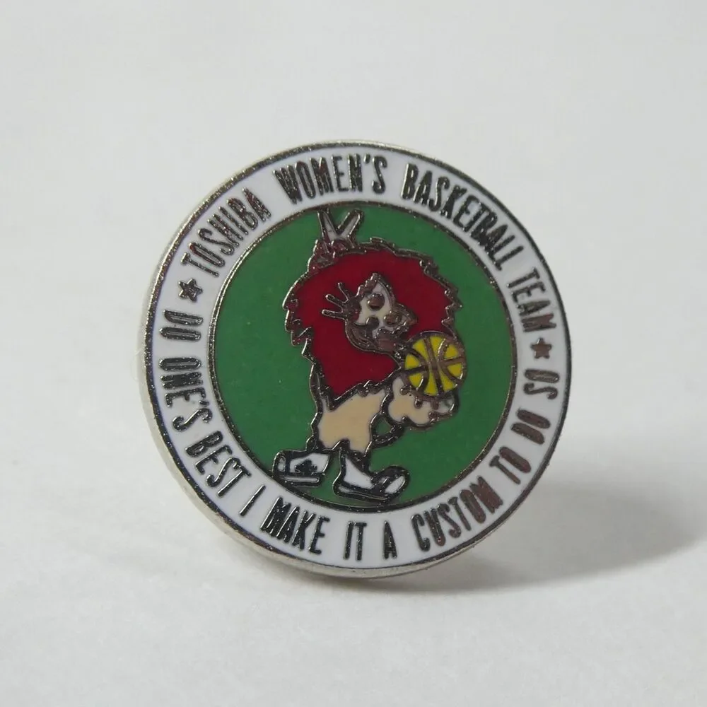 Toshiba Women's Basketball Team Lapel Pin Enamel Japan Vintage